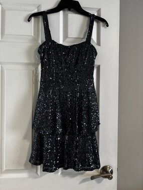 Trixxi Navy Blue Sequin Dress